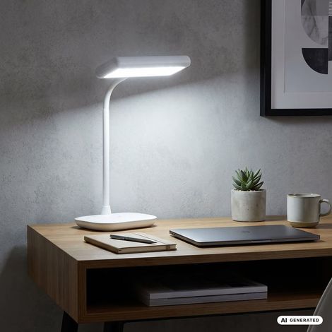 LED Schreibtischlampe Tageslicht dreh-& schwenkbar 8.5W 6500K Weiß Briloner