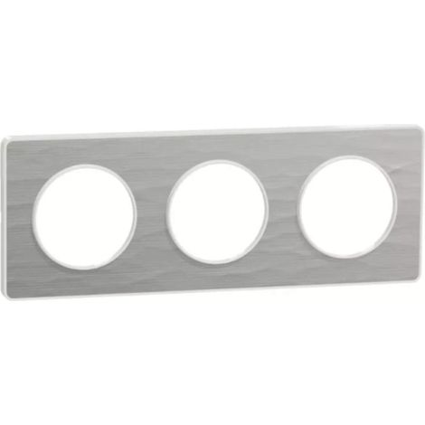 Odace Touch, plaque Alu martelé liseré Blanc 3P (1/3)