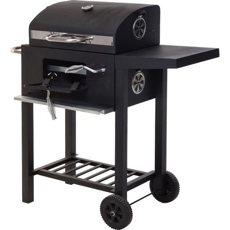 Holzkohlegrill mit Deckel 48,5x36x96cm (1/4)