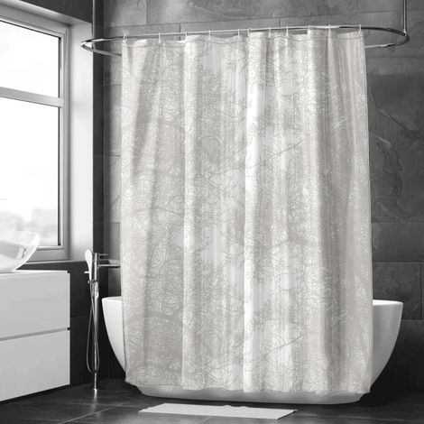 Rideau de douche décor encre minimaliste doux, tissu imperméable, 90x180 cm