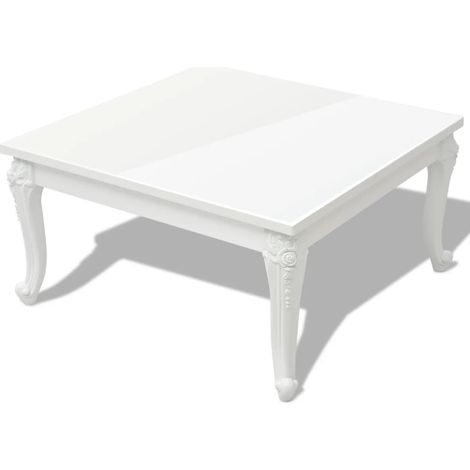 Maison Exclusive - Couchtisch 80x80x42 cm Hochglanz-Weiß