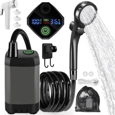 Camping-Duschset, tragbare Dusche mit Temperatur- und Leistungsanzeige, verstellbarer Duschkopf für Outdoor-Aktivitäten und Haustiere. (1/5)