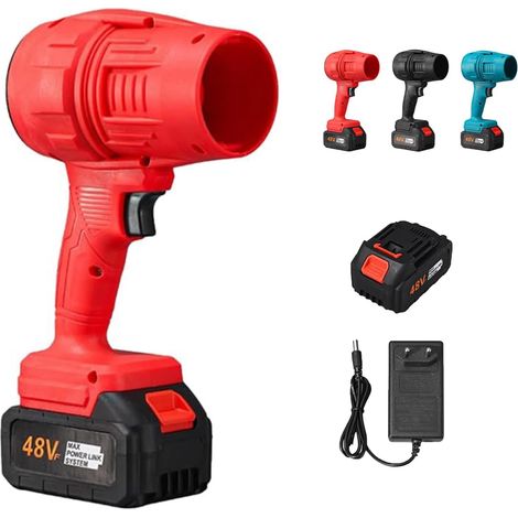 Soffiatore Turbo Jet, spolveratore d'aria Turbo super potente senza fili, mini soffiatore portatile antipolvere, soffiatore a getto secco per asciugare l'auto (rosso)