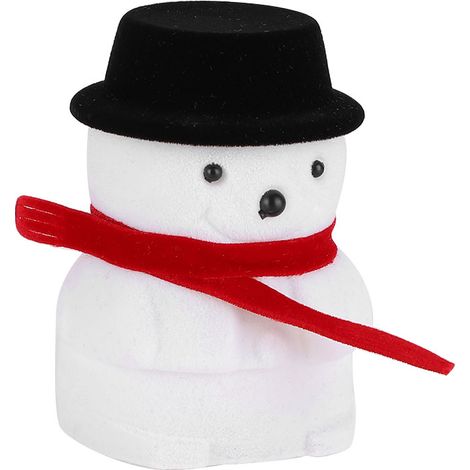 Boîte De Rangement Pour Bijoux - Support De Présentation En Forme De Bonhomme De Neige - Pour Alliance Collier Boucles D'oreilles - 1 Pièce