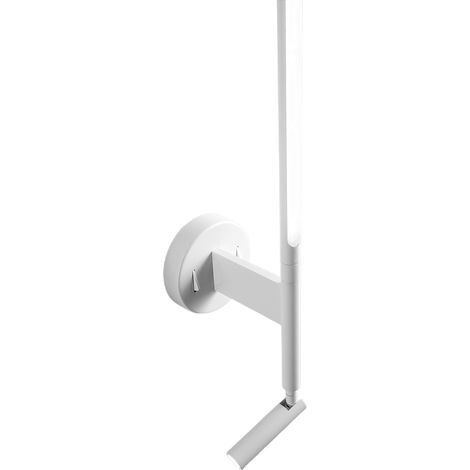 Applique Murale En Métal Blanc Avec Spot Et Diffuseur Orientables Led 9W Intégrés, Au Design Moderne Et Élégant H.55 Cm - Marque Perenz (1/3)