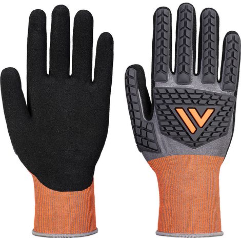 Guanto in nitrile anti-impatti e taglio D spessore 18 - XS - Grigio/nero - Portwest