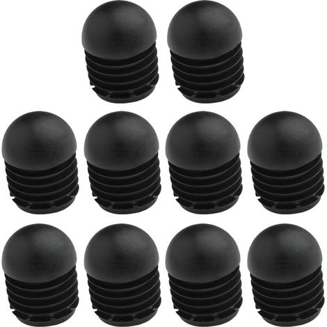 10 tappi rotondi per tubi di sedie, antiscivolo, neri, protezione per gambe di mobili, 19 mm (1/4)