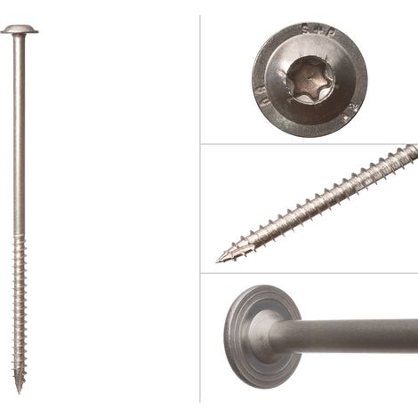 Tellerkopfschrauben Edelstahl A2 8 x 180 mm Torx 40 - Schachtel