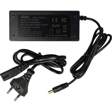 vhbw 1x Universal Netzteil für Elektrogeräte - AC/DC Netzadapter, 5,5 x 2,5 mm, 24 V, 2 A