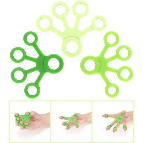 Kit de renforcement des mains en 3 pièces - Pince à doigt en silicone et sangle extensible pour la main - Pour la guitare et l'escalade (1/5)