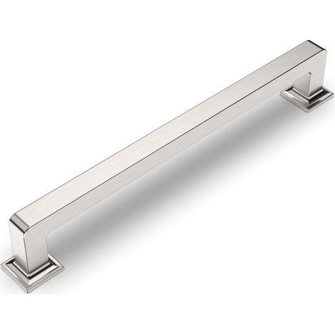 6 Pièces Poignee de Meuble Cuisine Argenté 160mm Alliage de zinc Poignées Meubles avec Vis, pour Bureaux, Tiroirs, Armoires, Placard UK0019 (1/5)