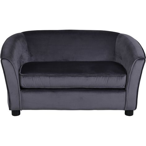 Velvet Canapé 2 personnes pour enfant gris. (1/5)