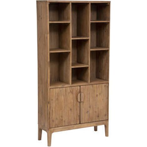 Bibliothèque avec 2 tiroirs en bois coloris blanc - Longueur 80 x Profondeur 40 x Hauteur 174 cm (1/4)