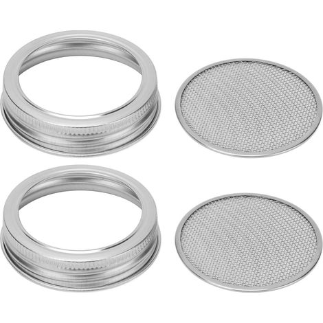 Keimdeckel aus Edelstahl für Einmachgläser, 2er-Set, 86 mm, mit Keimsieb. (1/5)