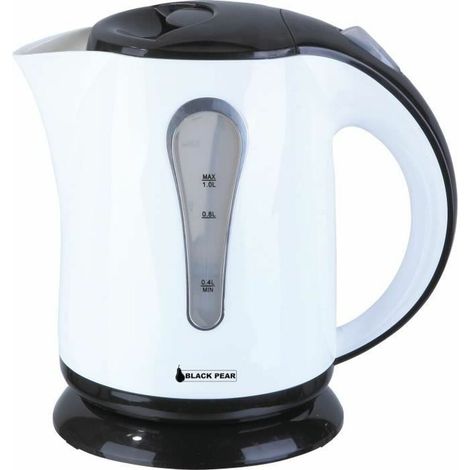 Kettle - Kapazität 1L - Kalkfilter - Schwarz / Weiß - BlackPear BSF1020