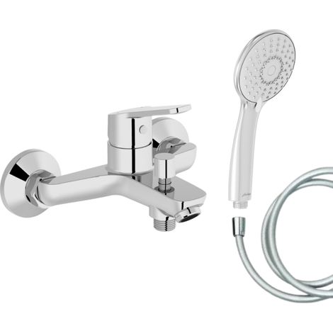 Mitigeur baignoire JACOB DELAFON Aimé + pommeau de douche Juliette + flexible de douche lisse (1/5)