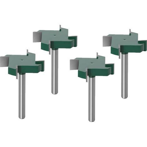 4 Pièces 6mm Tige Spoilboard Fraises de Surface de Fraisage Jeu d'embouts 4 Plaques D'aile Fraises Aplatissantes Fraises en Carbure de Tungstène Pour le Travail du Bois (1/5)