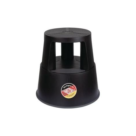 Taburete  con  ruedas  de  PP  y  TPE  negro  H.  con/sin  carga  420/428mm