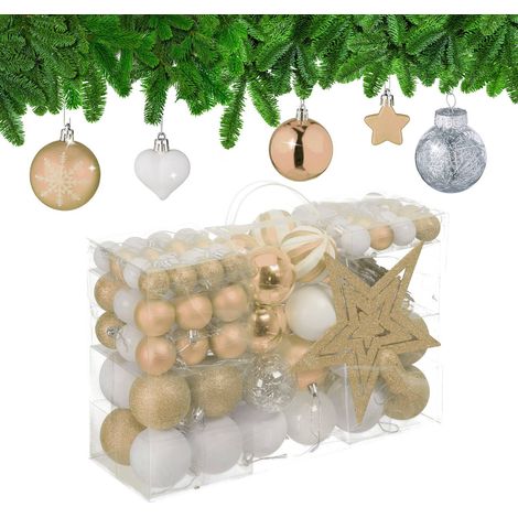 Juego de adornos para árbol de Navidad, 101 bolas de plástico