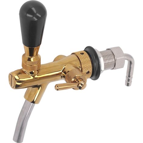 Robinet à Bière Réglable avec Poignée Courte en Acier Inoxydable, Tireuse à Pression pour Kegerator (1/5)