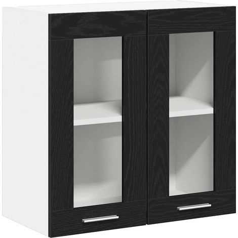 Mobiletto rettangolare moderno a parete 60 x 31 x 60 cm ampio spazio contenitivo design contemporaneo legno composito nero 020051961