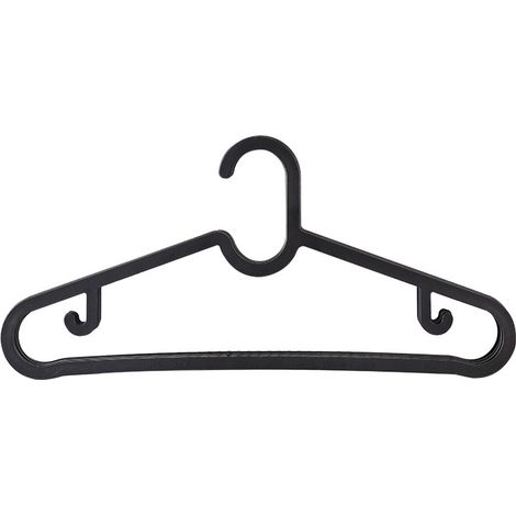 Schwarze Kunststoff-Kleiderbügel, 10 Stück – rutschfeste Kleiderbügel für Erwachsenenkleidung, dünne und stabile Kleiderbügel für Hemden und T-Shirts, günstige und hochwertige Kleiderbügel