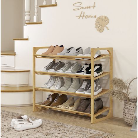 Schuhregal Regal Aufbewahrung Bambus 76 33 67 cm OKMYHOME (1/4)