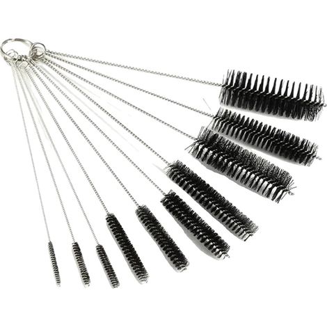 Spazzole per la pulizia, set da 10, portatili ed ecocompatibili, nere (10 pezzi) (1/2)