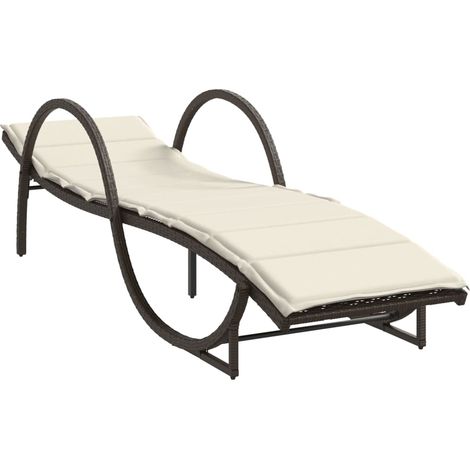 Maison Exclusive - Sonnenliege mit Auflage Braun 60x199x42 cm Pol