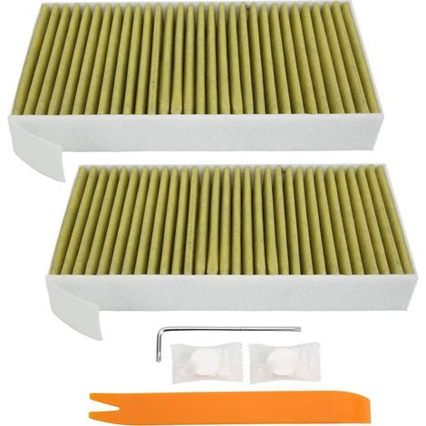 2-piece activated carbon cabin air filter, good sealing, durable replacement for Tesla Model 3 Y
