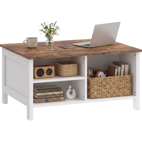 HOMCOM Cassapanca Contenitore 80 cm con Coperchio Sollevabile, Marrone Rustico (1/5)