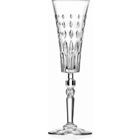 Set 6 Calici Flute Champagne in Vetro Marilyn RCR Cristalleria