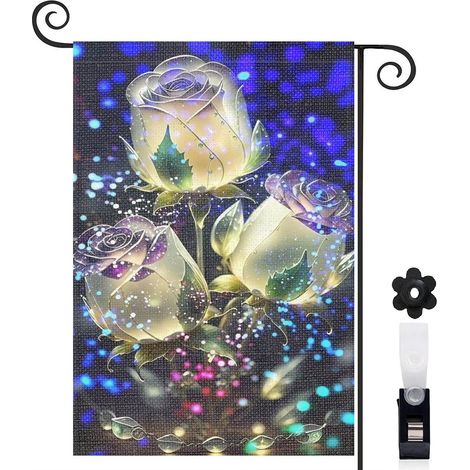 Drapeau de jardin décoratif décoration extérieure toile lavable double face 30 x 45 cm pour porche et cour (1/5)