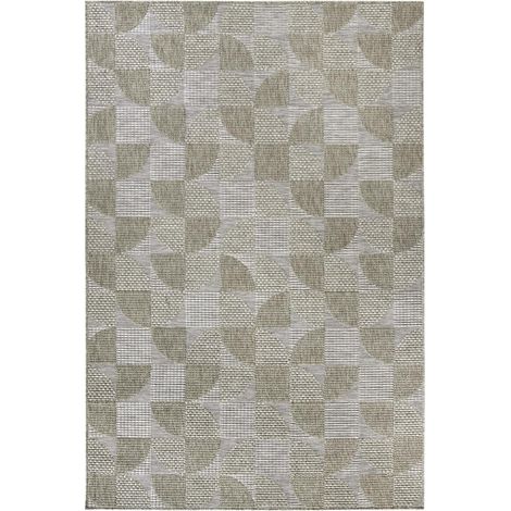 Tapis exterieur 155x230cm Taupe Géométrique (1/5)