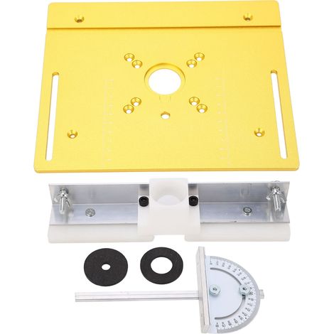 Ortviai Plaque d’insertion inversée pour fraiseuse – Aluminium anodisé doré, précision élevée, compatible avec système de levier