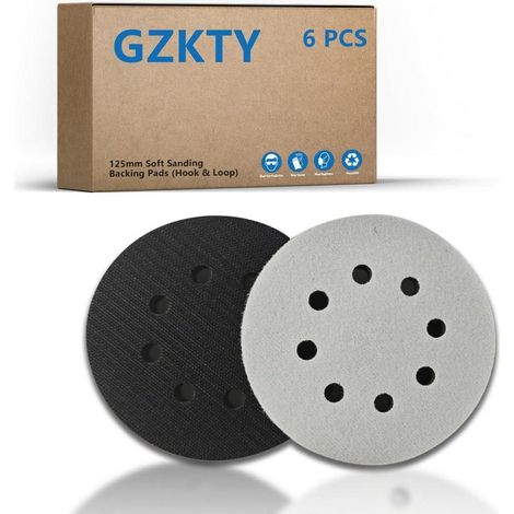 Klett-Schleifteller 125mm mit 8 Löchern 6 Stück Schwamm Soft Pad für Exzenterschleifer (1/5)