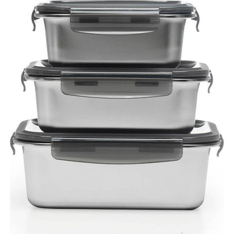 LAGUIOLE CUISSON - 3 boîtes rectangulaires inox