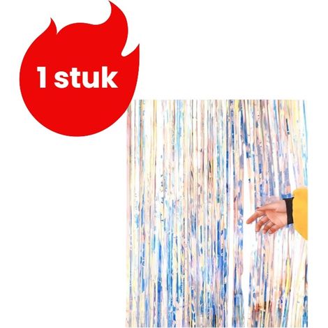 Rideau de pluie transparent et coloré (1 m x 2 m) - Décoration festive colorée - Idéal pour les décorations de scène telles que Noël, Halloween et les anniversaires - Couleurs éclatantes (1/5)