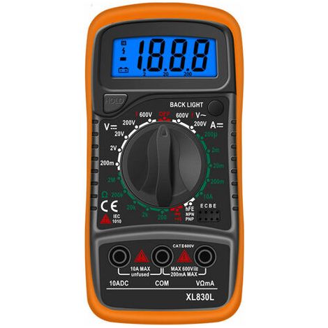 Multimètre Numérique LCD, Haute Qualité Voltmètre Ampèremètre Ohmmètre, Portable Digital Testeur Electrique Mesure Tension Courant Continuité Résistance AC DC Circuit Diodes Transistors (1/5)
