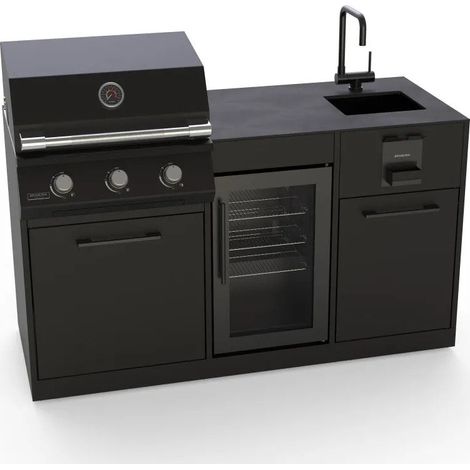 CUCINA DA ESTERNO BRABURA LITE 300 159,4X62,5X92 CM NERO (1/3)