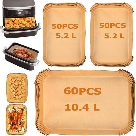160pcs papier cuisson air fryer , Doublure en Papier Jetable Air Fryer Accessoires (1/4)