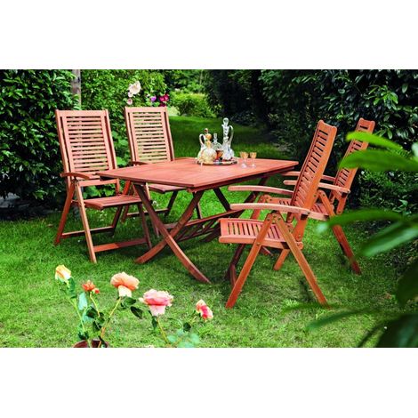 Cordoba Set 5tlg 4 Sessel Tisch ca 110(160)x90cm