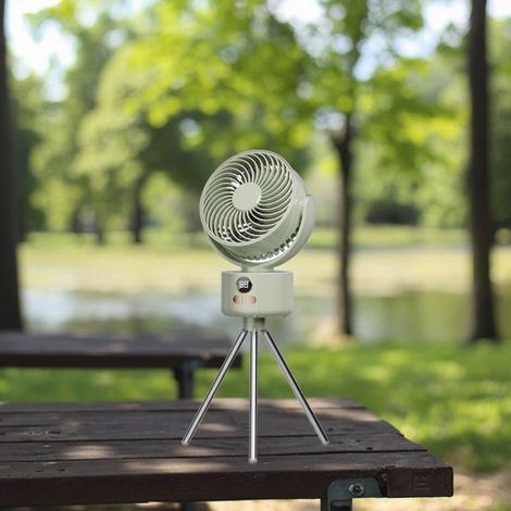 Ventilateur de Bureau USB avec Batterie 1200 mAh Vert – Mini Ventilateur Portable et Rechargeable pour Bureau, Maison et Voyage (1/5)