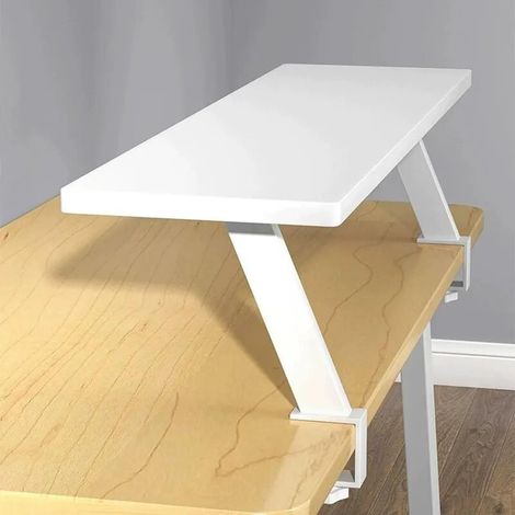 Étagère de Bureau à Clipser,100cm Étagère Organisateur de Bureau avec Pince, étagère de Bureau Réglable à Pince, Extension de Table étagère de Rangement Surélevée, Installation sans Perceuse (1/5)