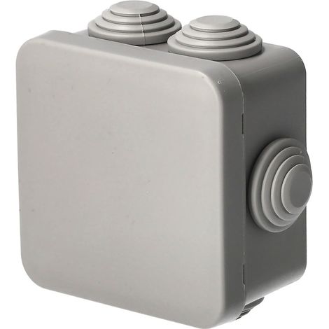 Boîte de dérivation étanche en saillie avec presse-étoupes, fermeture à clic 70×70×35 mm IP55, gris EDO TECHNIC