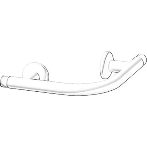 Curva raccordo orizzontale angolo esterno in acciaio rivestito in nylon bianco (1/3)