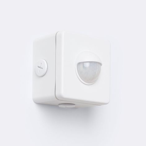 Sensor de Movimiento PIR Crepuscular 240º de Superficie Exterior IP65 con Mando Blanco (1/4)