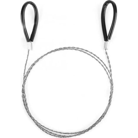 1 - Scie à fil - Acier inoxydable - Coupe bidirectionnelle bois et plastique - Kit survie camping randonnée - Argent - 80cm (1/5)