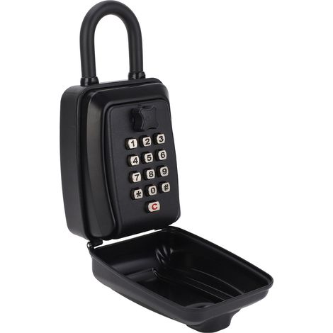 Ortviai Boîte à Clés Extérieure Anti-Intempéries en Alliage de Zinc – Serrure à Code pour Voitures, Turo & Getaround – Noir