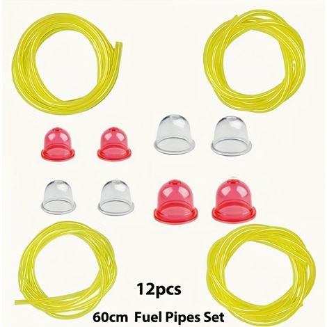 Ensemble d'accessoires pour tondeuse à gazon de 12 pièces (2 tuyaux d'huile de 3,5 mm, 2,5 x 5 mm, 3 x 5,5 mm, 3 x 6 mm, ventouse d'huile de 60 cm).